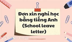 Viết Một Lá Đơn Xin Nghỉ Học Lớp 3